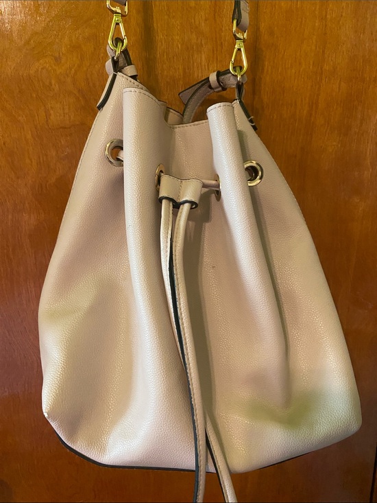 H&M Handbags - H&M Cream Drawstring Hobo Bag with Gold Hardware